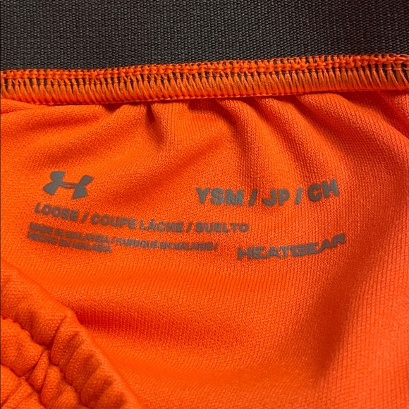 Under Armour Boy’s Vibrant Orange and Charcoal Shorts - Picture 3 of 3
